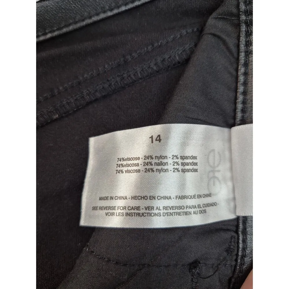 NWT Social Standard by Sanctuary Black Ankle Skinny Coated Pants Sz 14 - Image 6