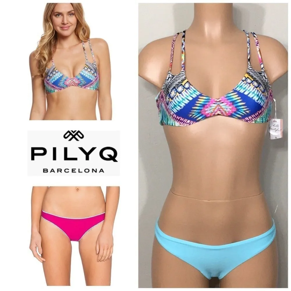 PILYQ multicolored reversible bikini set. NWT - Image 2