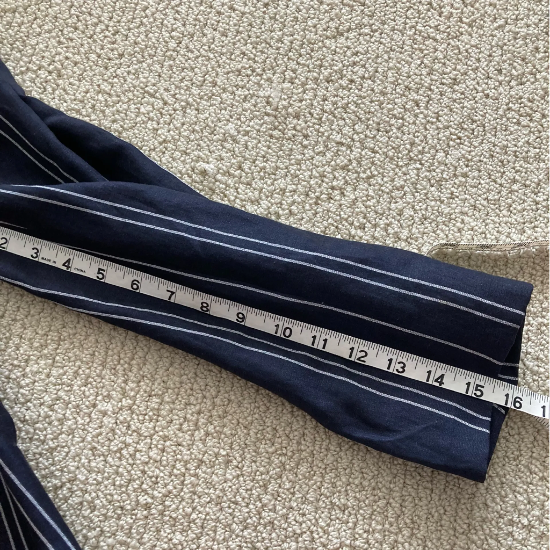 Dana Buchman Linen Blend Striped Women’s V-Neck Blazer Size 12 Blue White EUC - Image 6