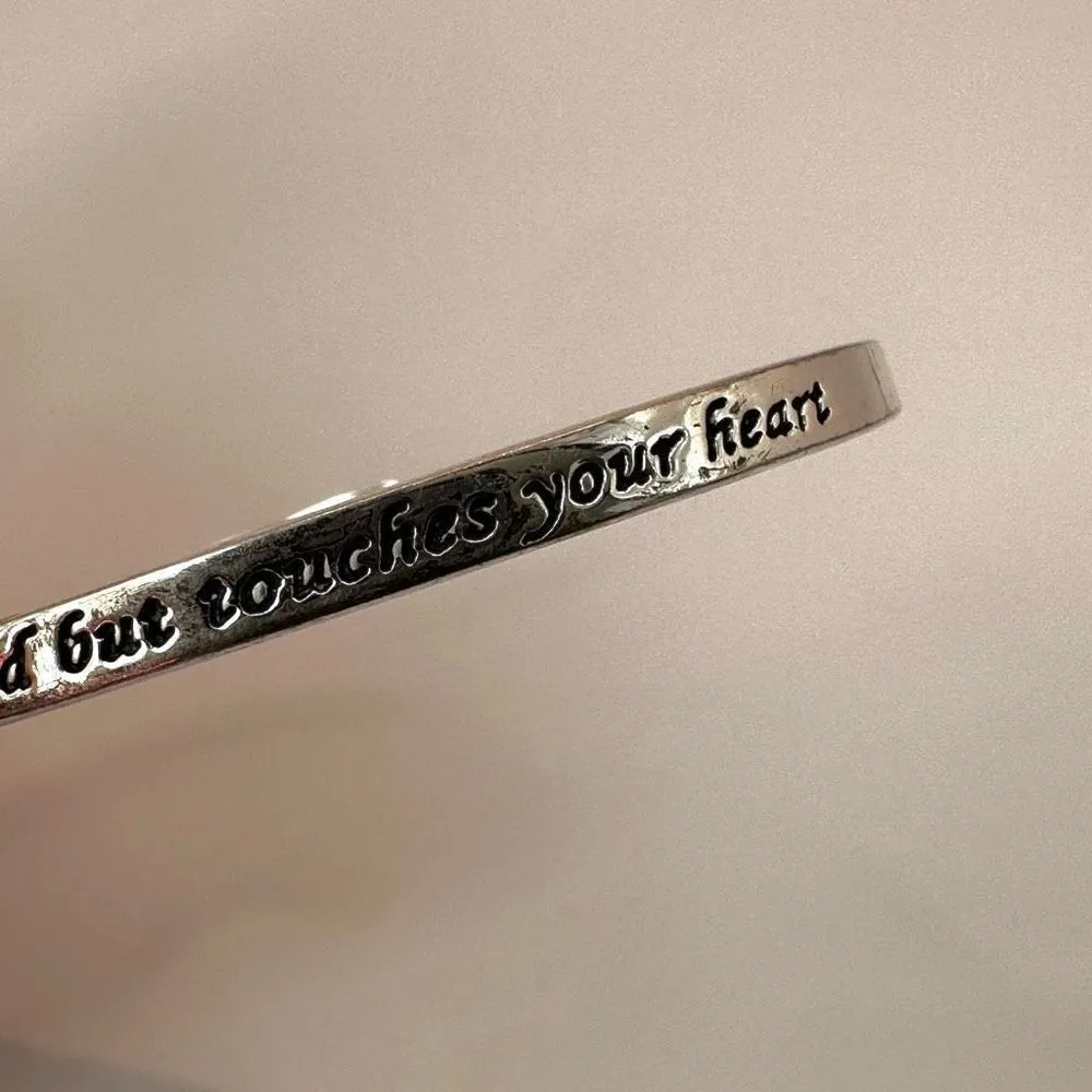 Silver tone inspirational bangle bracelet - Image 7