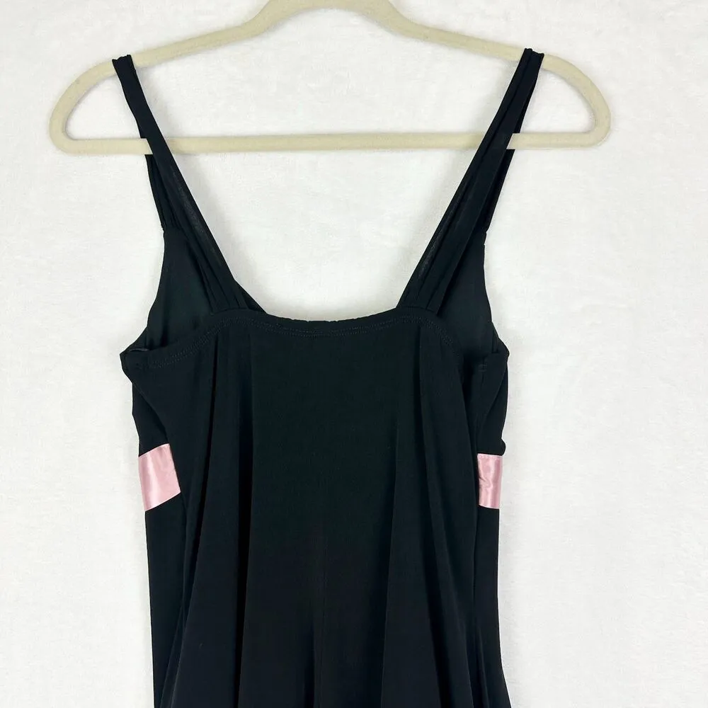 Vintage Y2K Babydoll Dress Size Small Fairy Goth Whimsigoth Coquette Bow Jewel Black - Image 4