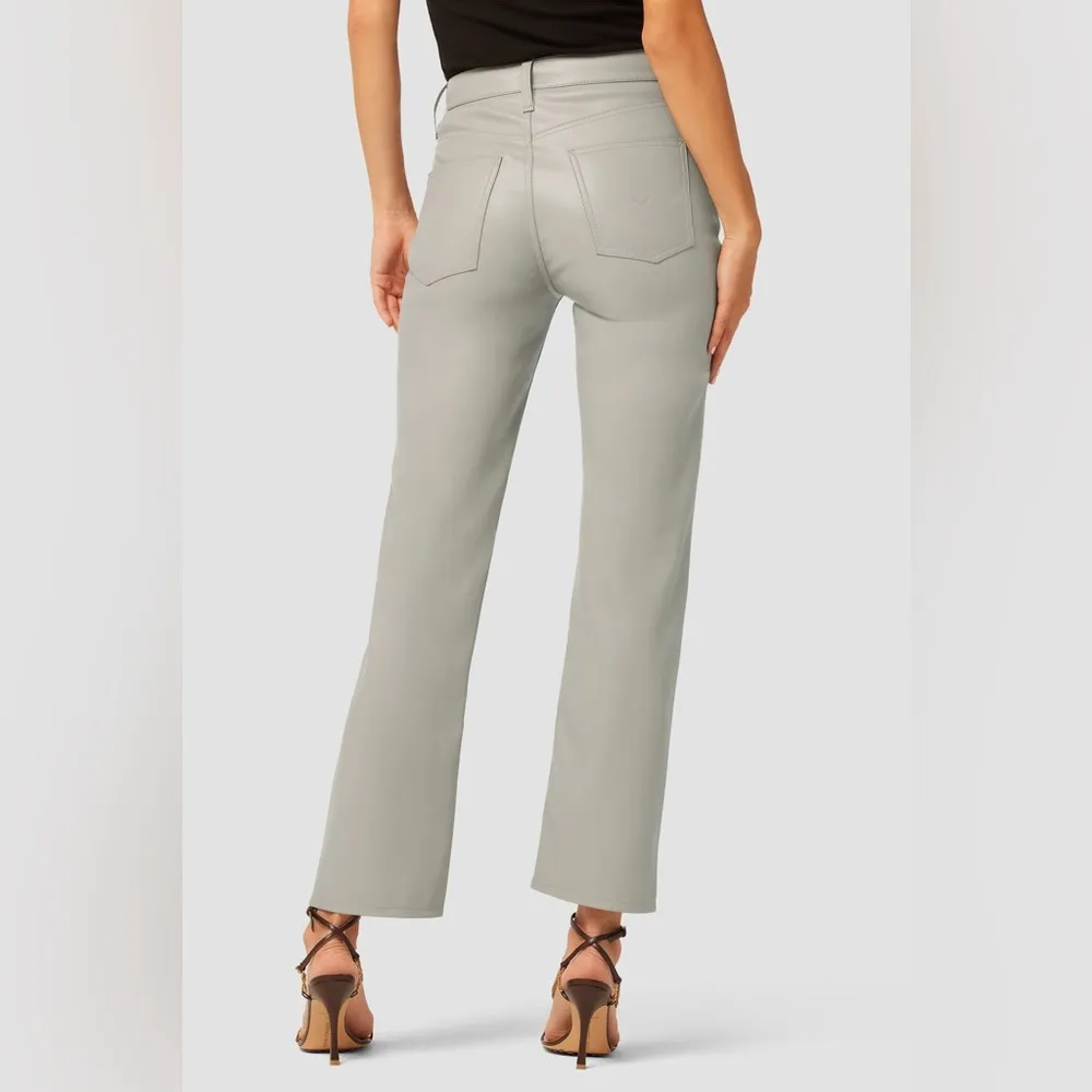 HUDSON JEANS Remi High Rise Faux Leather Straight Jeans - Image 3