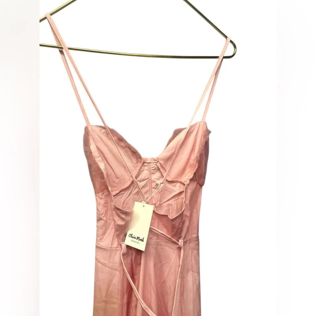 BLUSH TULLE MIDI DRESS WITH LACE Medium NWT Pink - Image 10