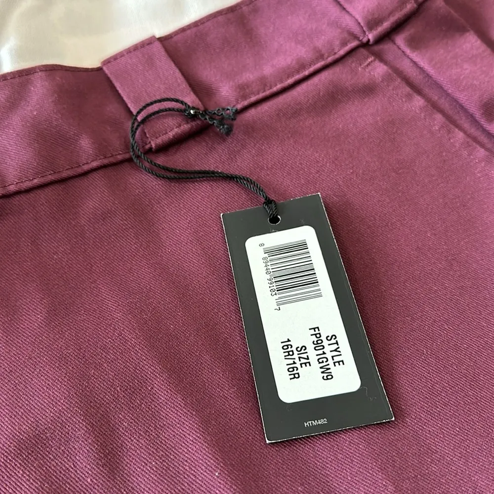 NWT DICKIES Women's Regular Fit Wide Leg Work Pants In Color Grape Wine - Image 5