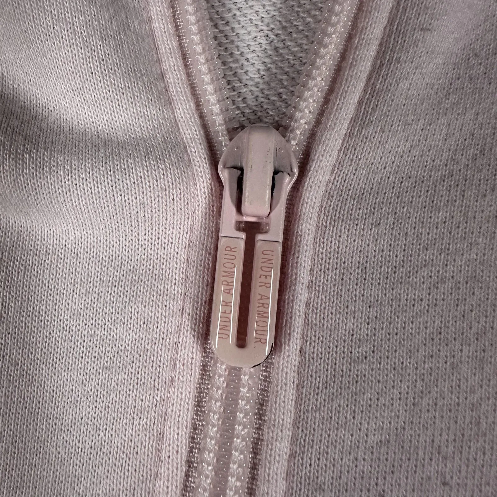 Under Armour Hoodie Womens XL Pink Fleece Loose Fit Full Zip Hooded Sweatshirt - Image 7