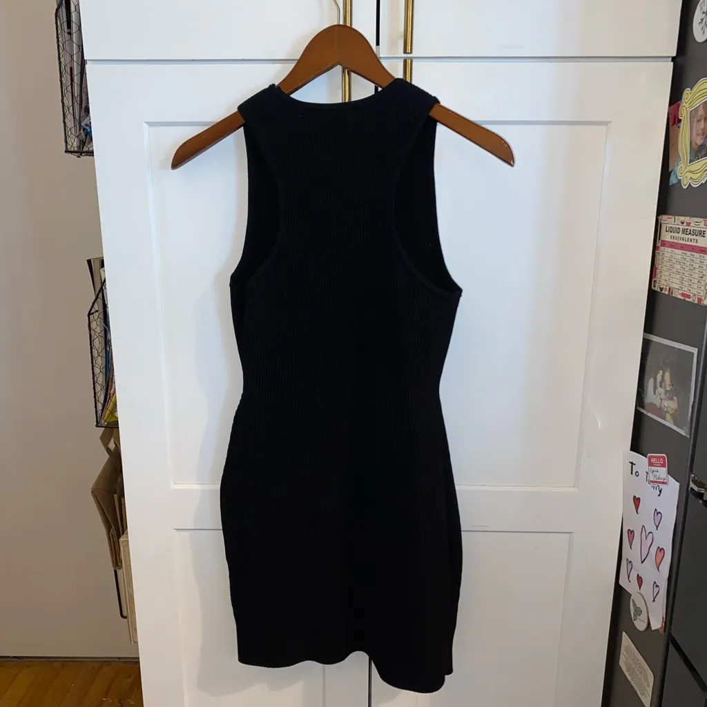 Aritzia Babaton Black Ribbed Sculpt Knit Racer Back Dress classic minimalist - Image 9