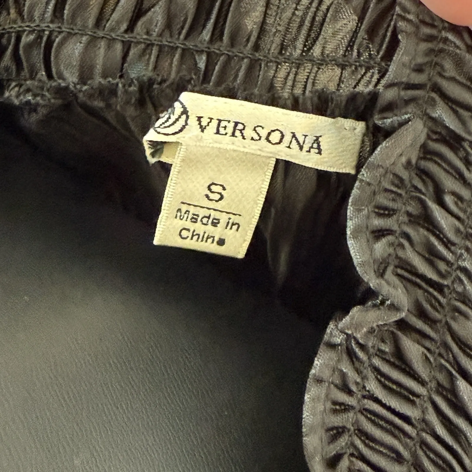 Versona Womens Blouse Black Long Sleeve‎ Small - Image 3