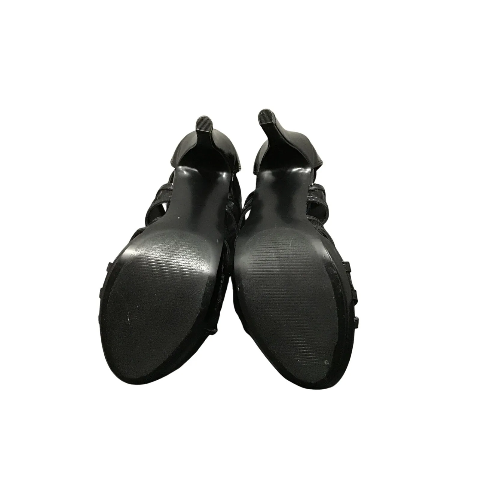 FERGALICIOUS By Fergie  Sz 7.5 Open -Toe Heels Caged Black Stiletto Sandal Women - Image 8