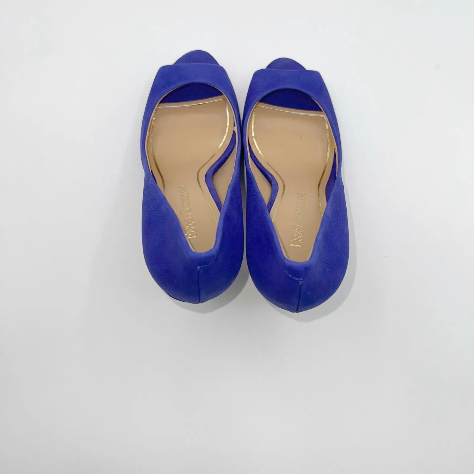 Enzo Angiolini Nolle Purple Suede Peep Toe Stiletto Heels Womens 6M Party Chic - Image 2