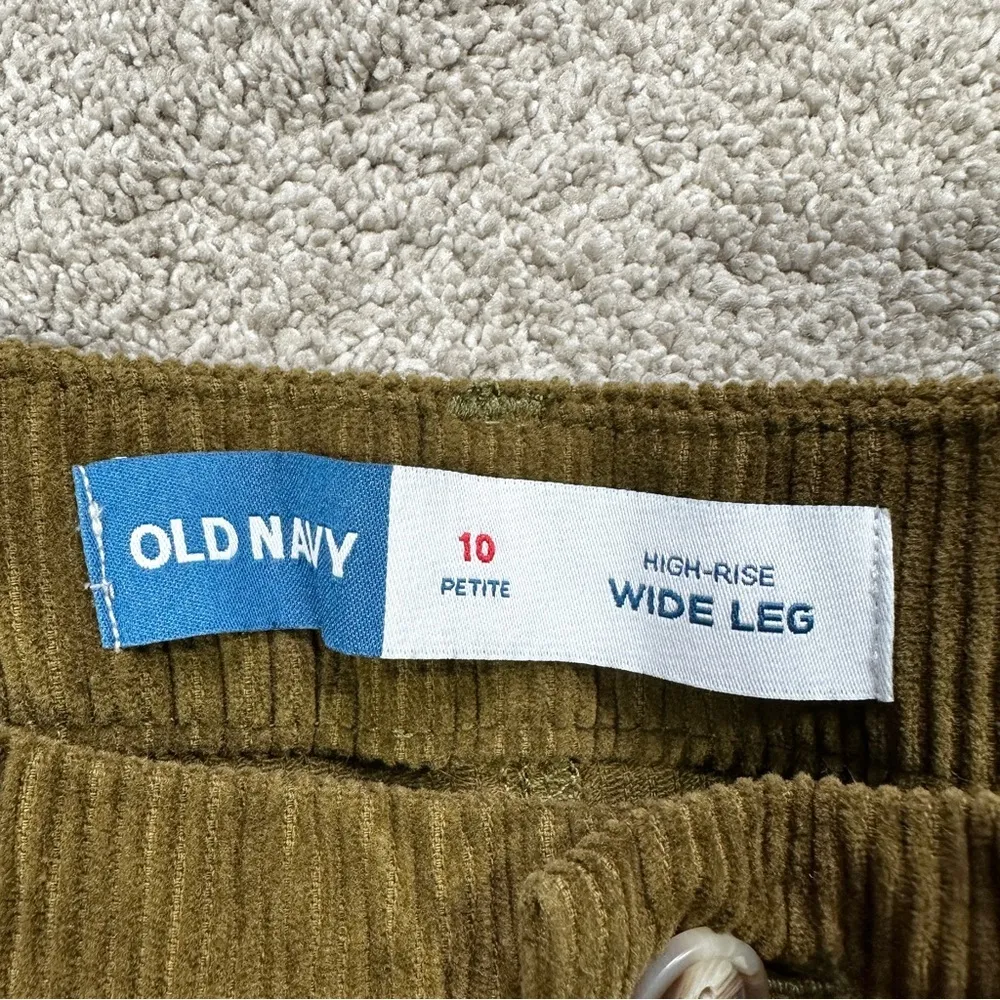 Old Navy Women’s Corduroy High Rise Wide Leg Trouser Pants Boho Satin Moss 10P - Image 11