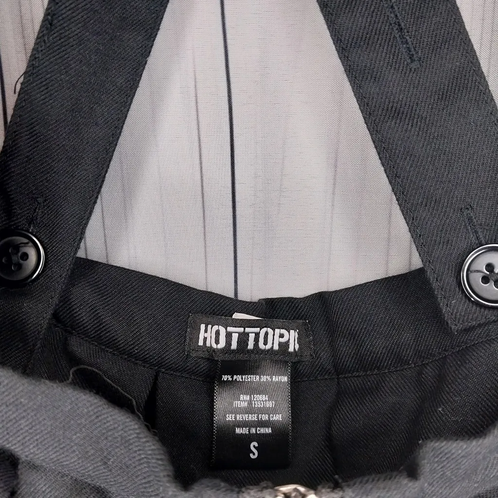 Hot Topic Pleated Zipper Front Goth Indie Sleeze Suspender Skirt - Image 3