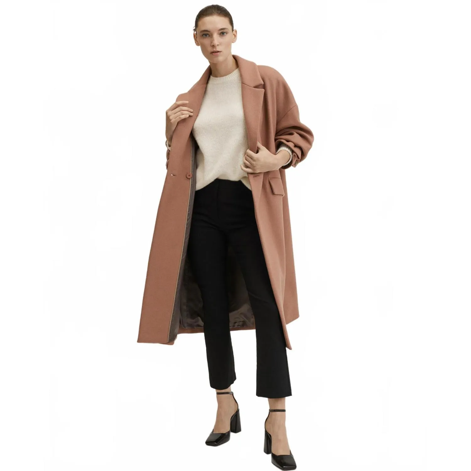 Mango  Flared Ankle Trouser Pants BLACK Size 2 - Image 3