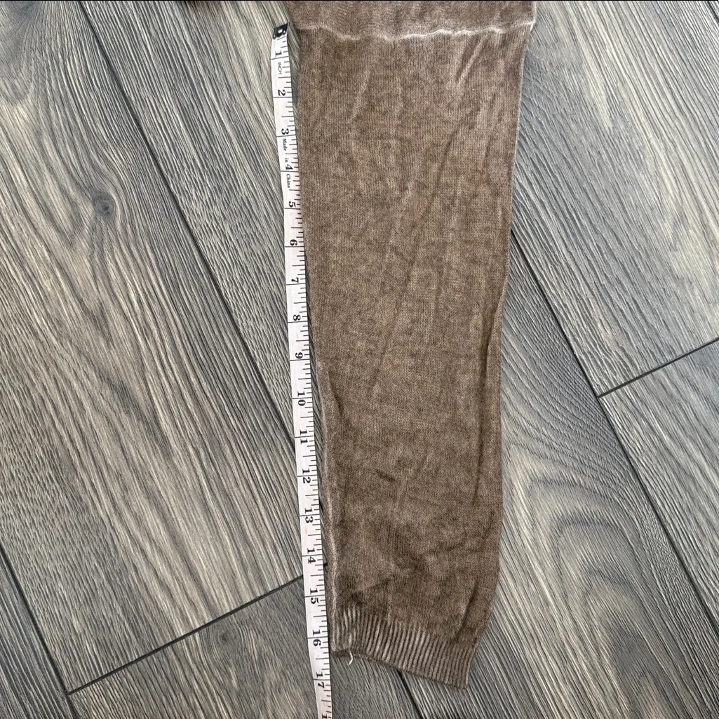 Beige Knit Sweater made in Italy with sequin angel wings on it he back medium Tan - Image 9