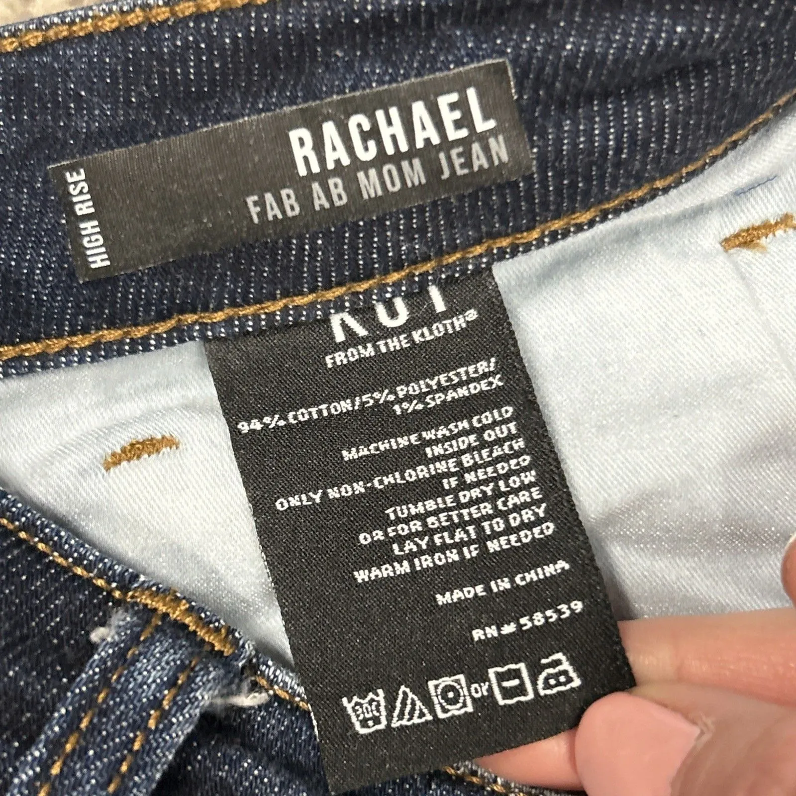 Kut From The Kloth Jeans Womens 8 Long Rachael Fab Ab Mom Raw Hem Stretch - Image 5