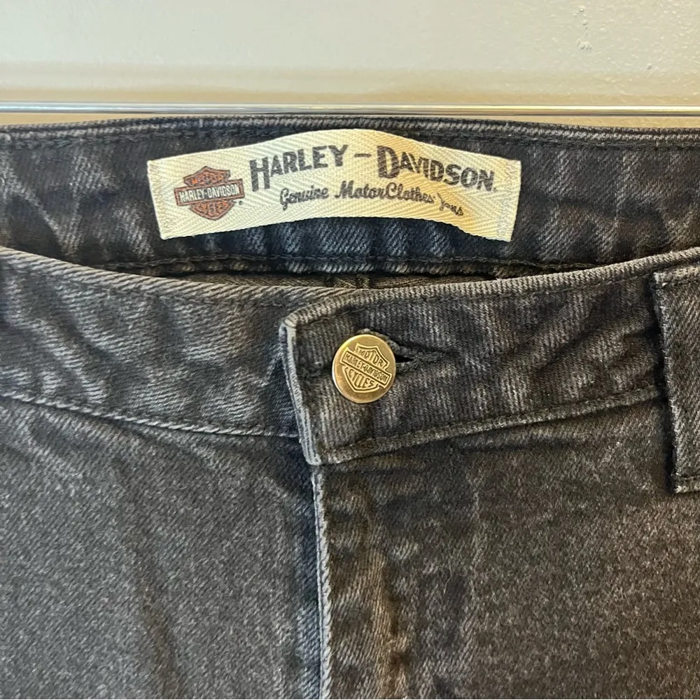 Harley Davidson Jeans Black Bootcut Zipper at Ankle Denim Sz 10 EUC - Image 3