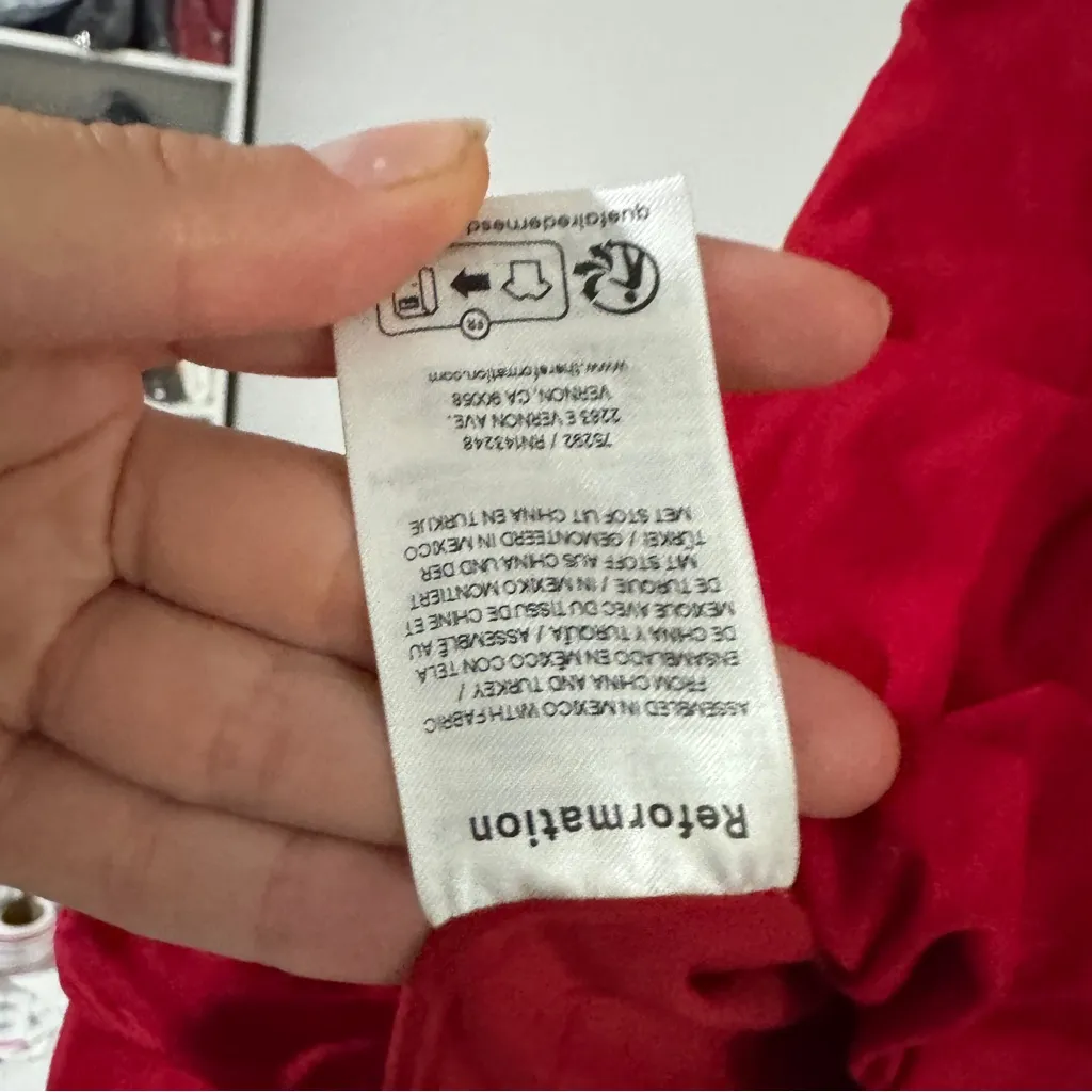 Reformation Babette Dress Red Size 2 - Image 9