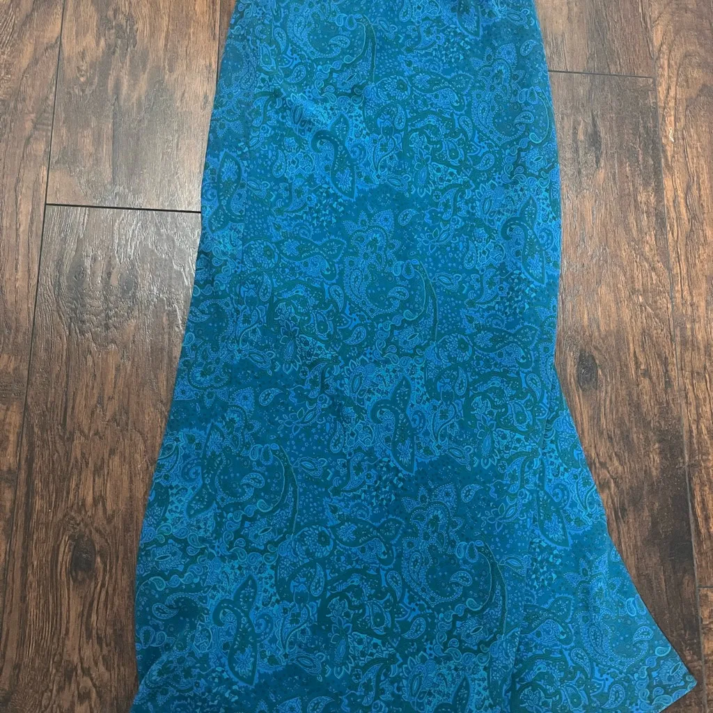 Staxs Vibrant Blue Paisley Maxi Skirt Size 10 - Image 2