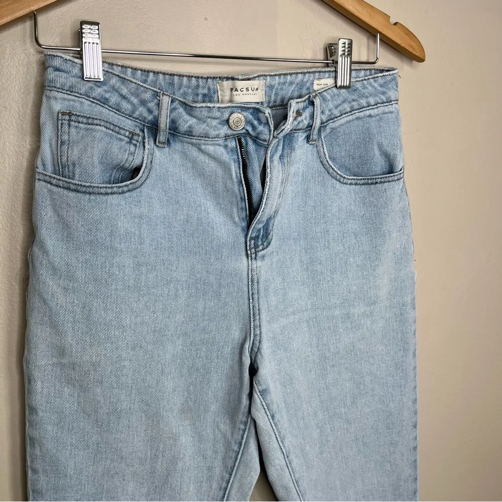 Pacsun Los Angeles Mom Light Denim High Waisted Ankle Cropped Jeans Size 27 - Image 6
