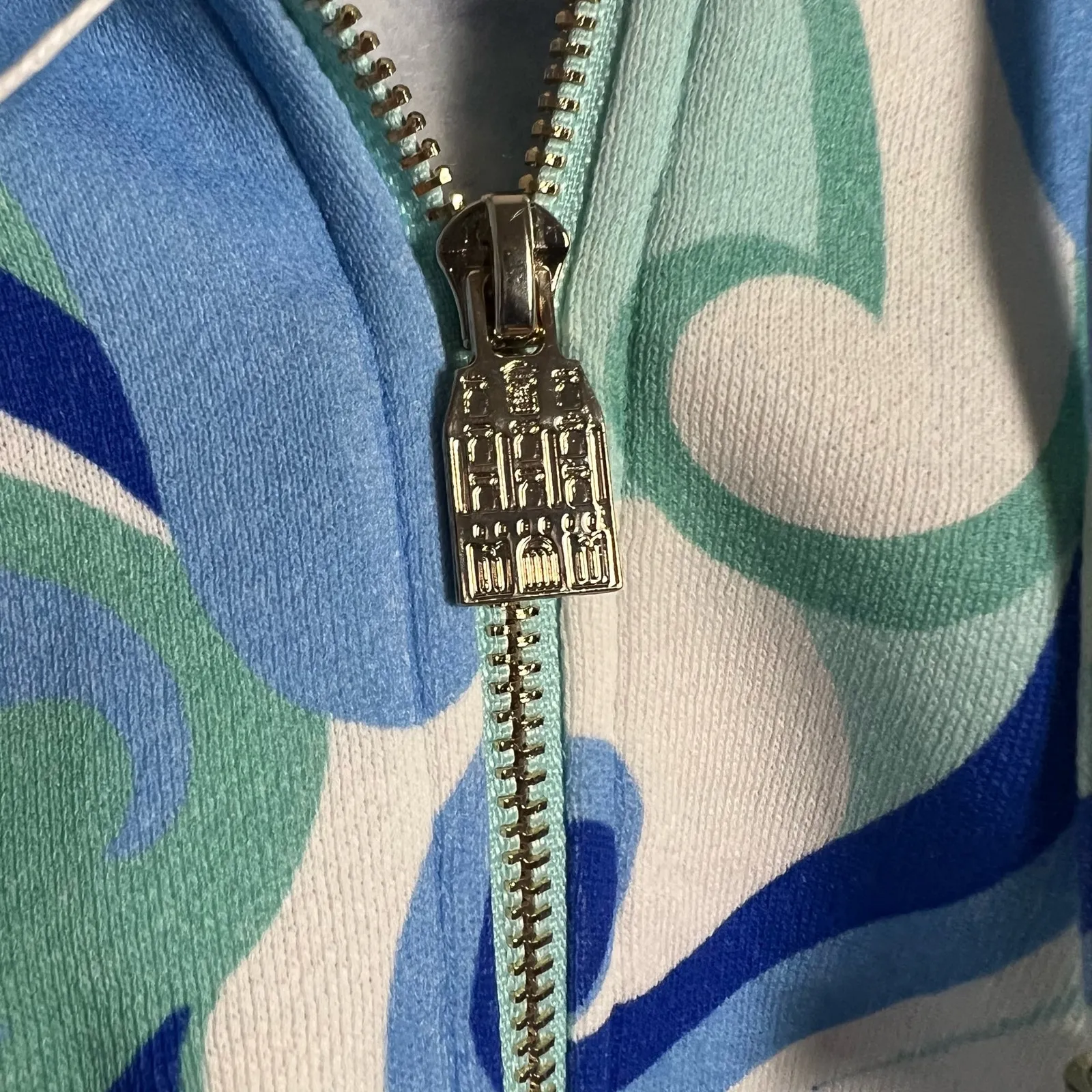 Hill House The Allie Zip-Up Jacket in Ocean Kaleidoscope Print Size S - Image 9