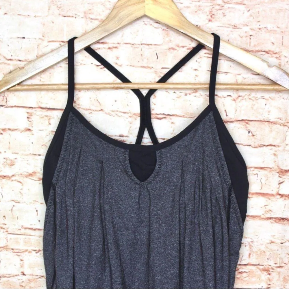 Lululemon Athletica | Gray Heather Cut Out Camisole Built in Bra Y Back Tank Top - Image 2