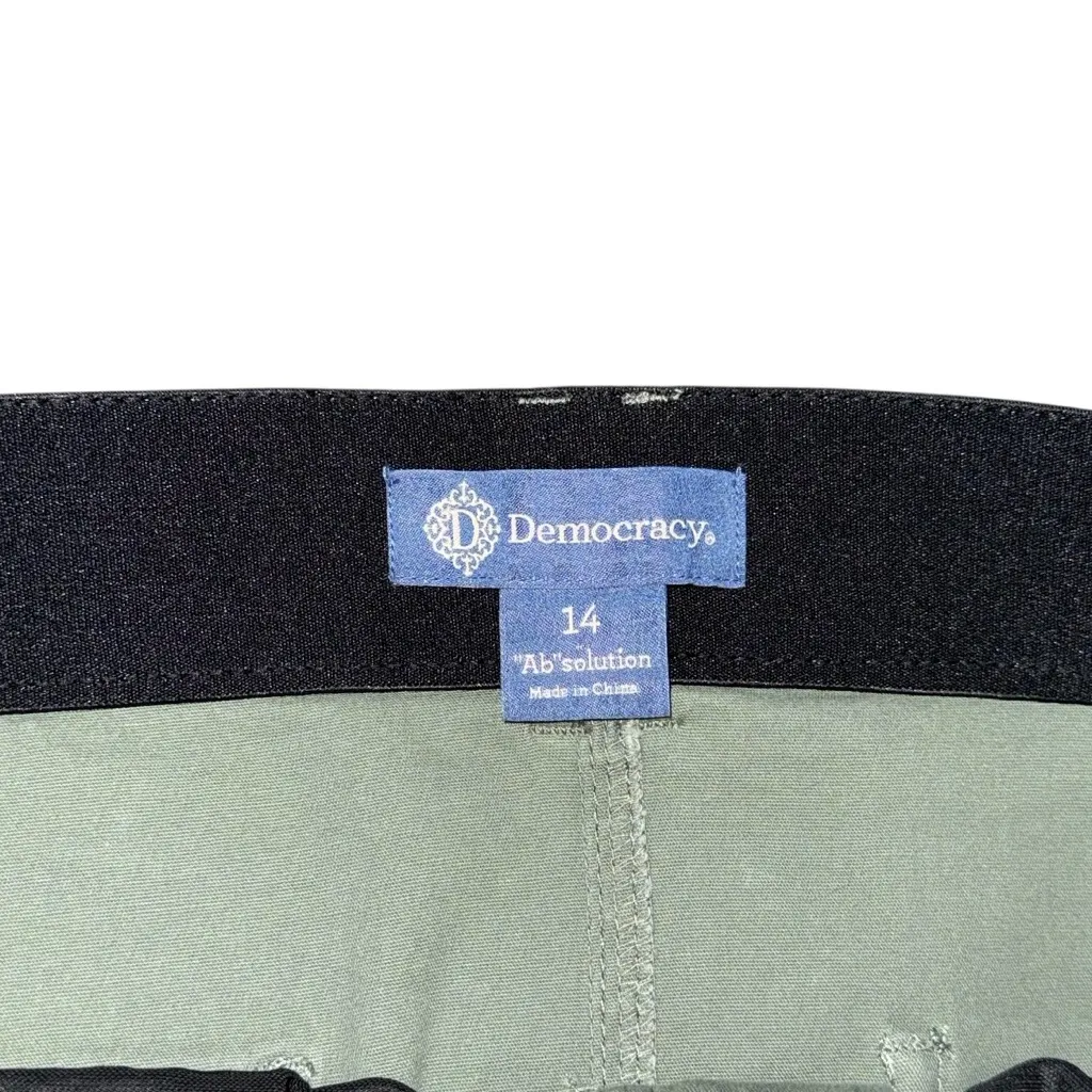 Democracy NWT  Ab Solution Utility Patch Pocket A-Line Skirt Lily Pad Green sz 14 - Image 6