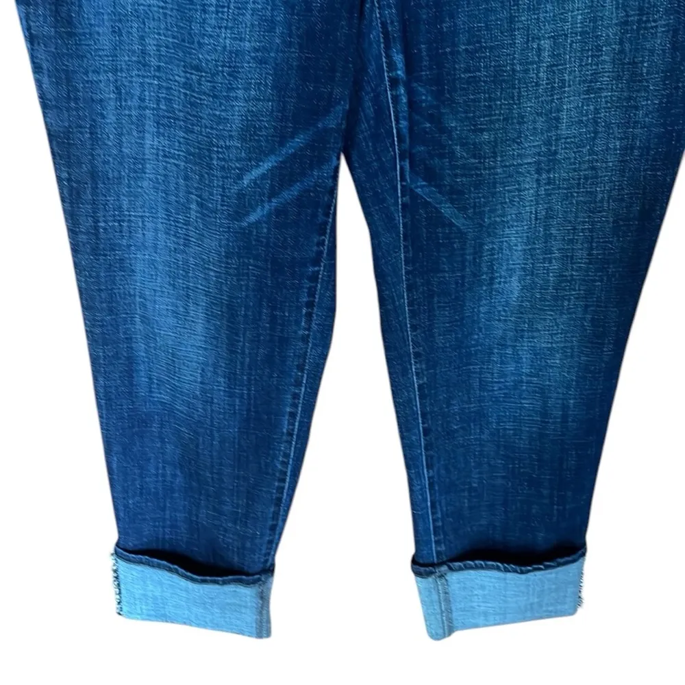 Chico's  so slimming GF slim leg ankle Dark Blue Denim Jeans with pearl cuffs - Image 3