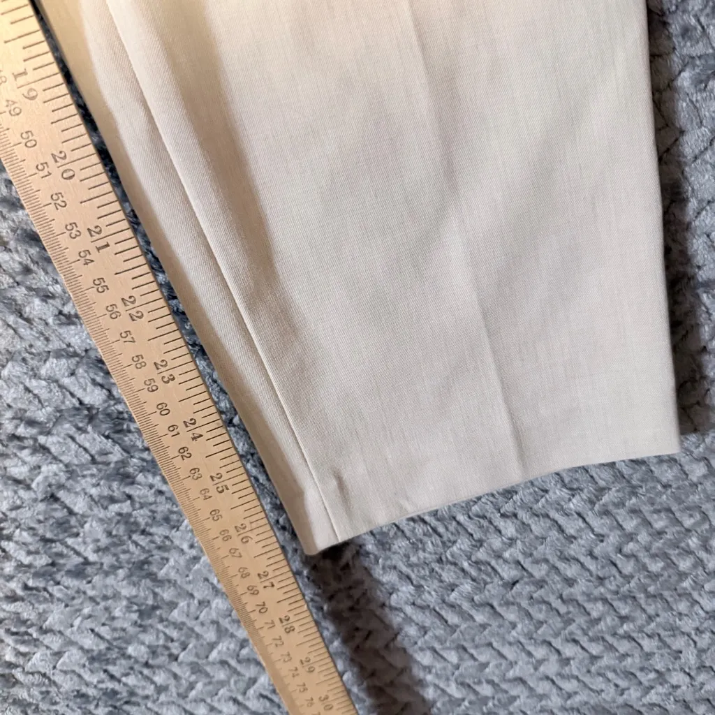 Cynthia Rowley cream ankle length dress pants with ruffle pockets size 10 - Image 12