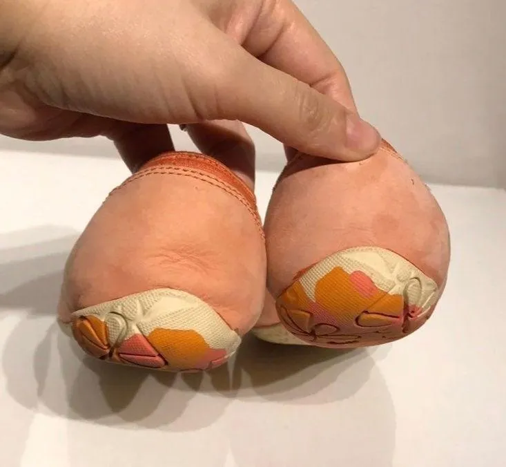 Mimix Slip On Laser Perforated Cutoffs Ballet Flats Coral Peach - Image 6