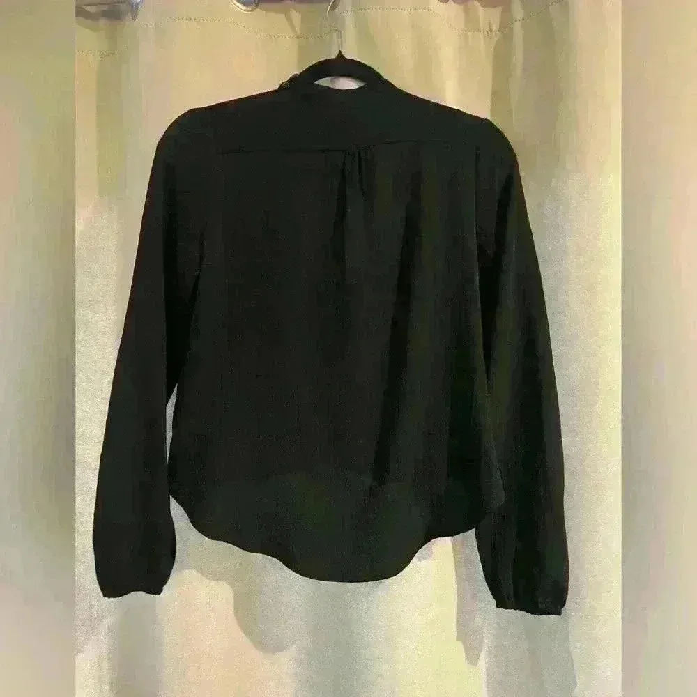 Women’s Long Sleeve Black Blouse - Image 4