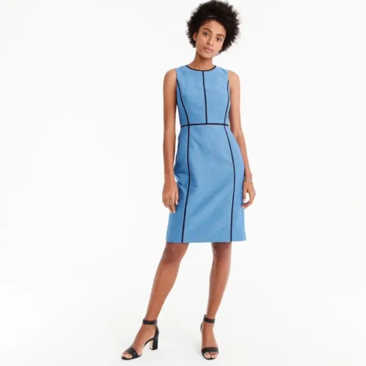 J. Crew Foulard Print Geometric Medallion Paneled Sheath Dress - Image 2