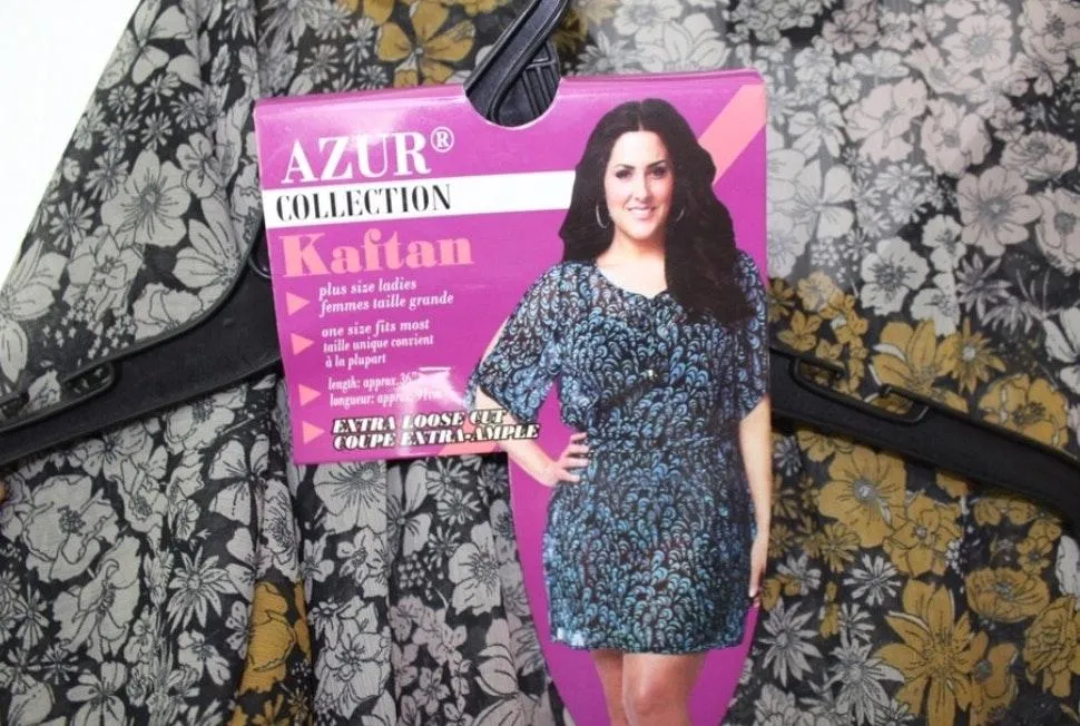 Azur | black cream floral swim cover up/kaftan Sheer - Image 4