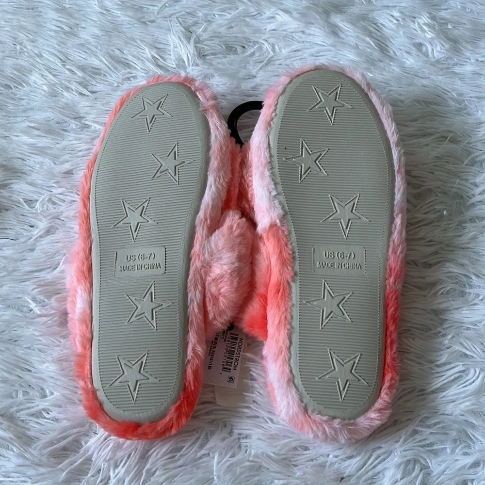 Treasure & Bond Cross Band slide slipper pink multi size 6/7 - Image 9