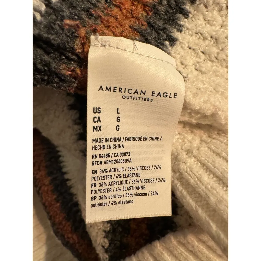 American Eagle Oversized Waffle Knit Sweater Size Large - Image 3