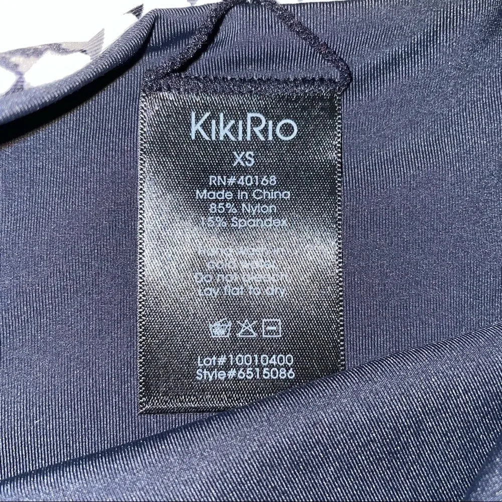 KikiRio Swimwear High Waist Cage Bottom Reversible Bikini Bottom XS Black - Image 2