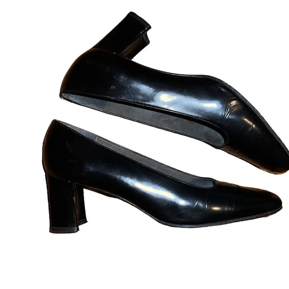 Stuart Weitzman Black Leather Shoes Size 7.5 M - Image 3
