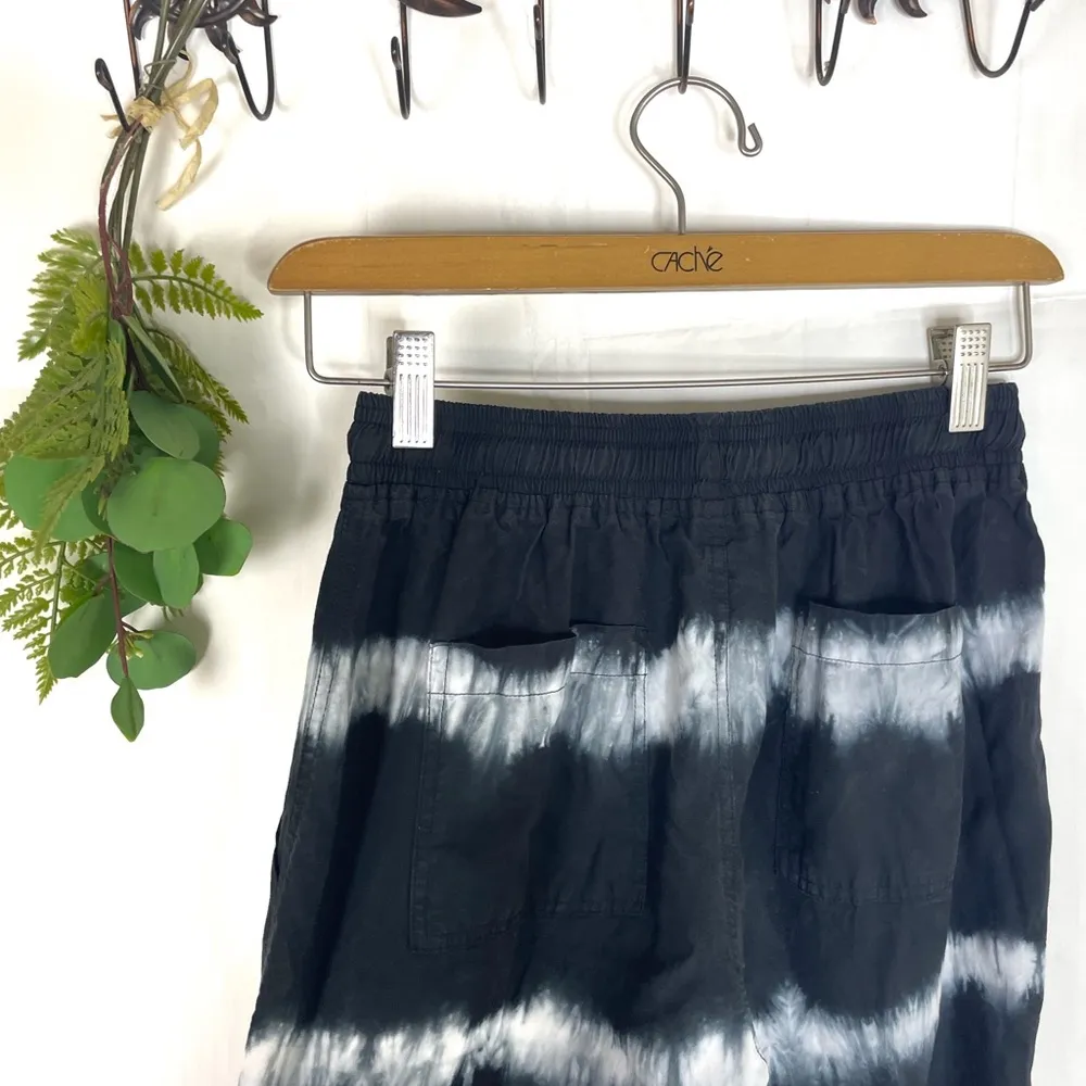 Thread and Supply Black Tie Dye Stripe Ruched Leg Joggers Size XS - Image 3