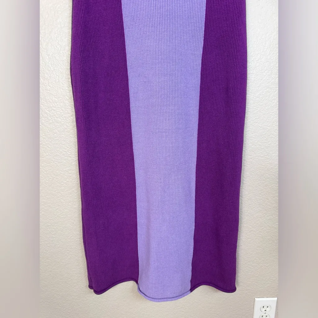 Charlie Holiday Monica Cotton Halter Maxi Dress Purple Knit size US 6 AU 10 - Image 8