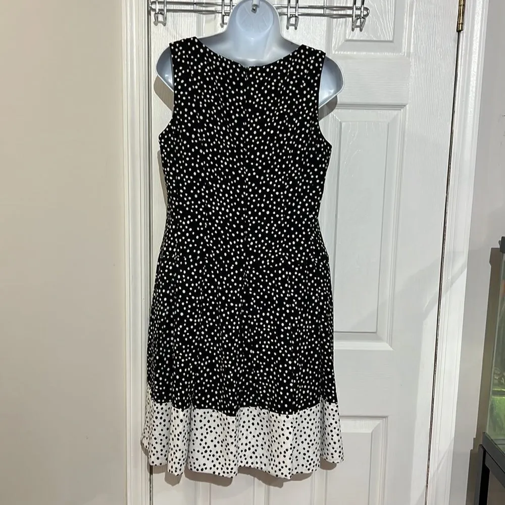 Lauren Ralph Lauren Colorblock Dot Print Sleeveless Fit & Flare Dress size 10 - Image 4