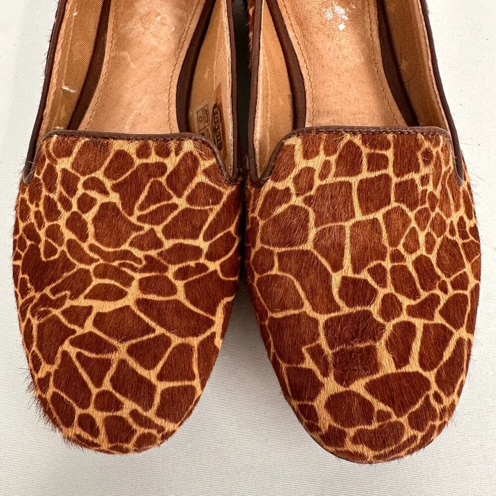 Fossil Women's Calf Hair Giraffe Print Loafers Flats Slip On Size 5 - Image 3