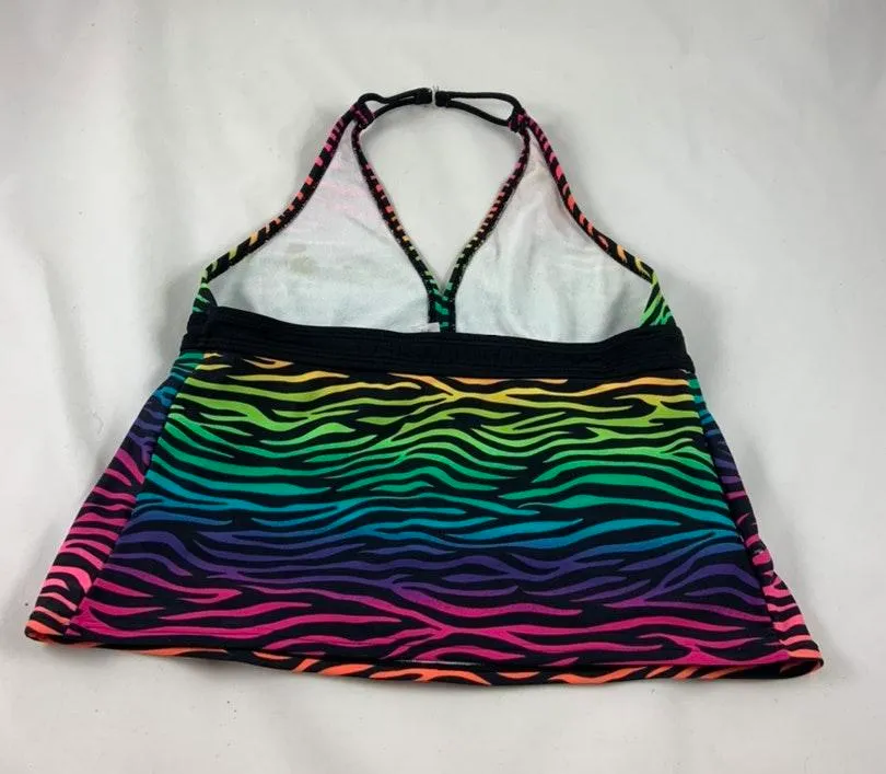 14  zebra neon rainbow swim tank top - Image 2