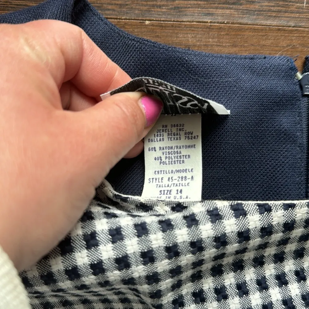 Melissa Petites Vintage Long Sleeve Midi Dress Navy Blue 14 - Image 4