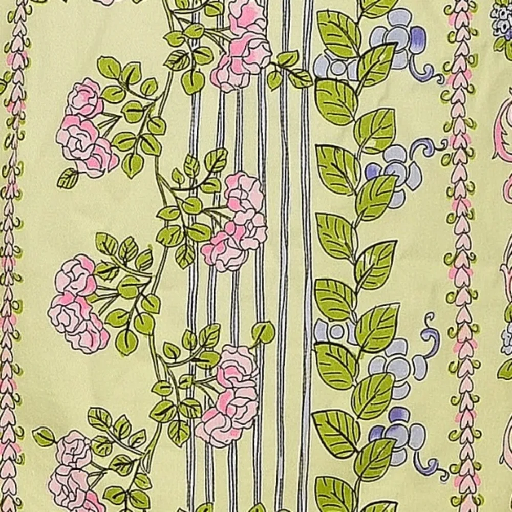 Etcetera Y2K Green Pink Blue Floral Print Rope Belt Cotton Blend Skirt 2 XS - Image 6