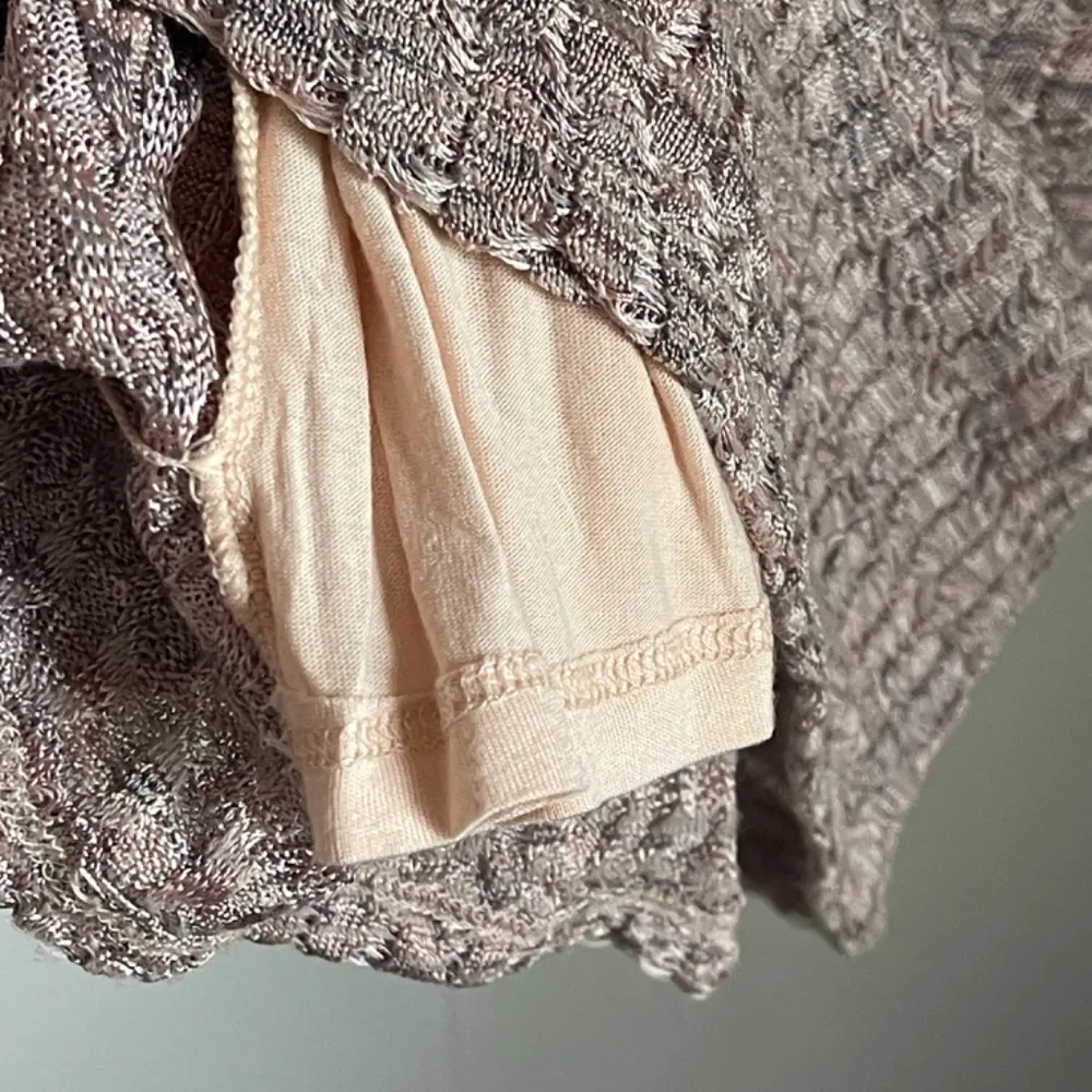 Sweater Dress Body Con Stretch Dusty Rose Henley Size S Boho Y2K - Image 11