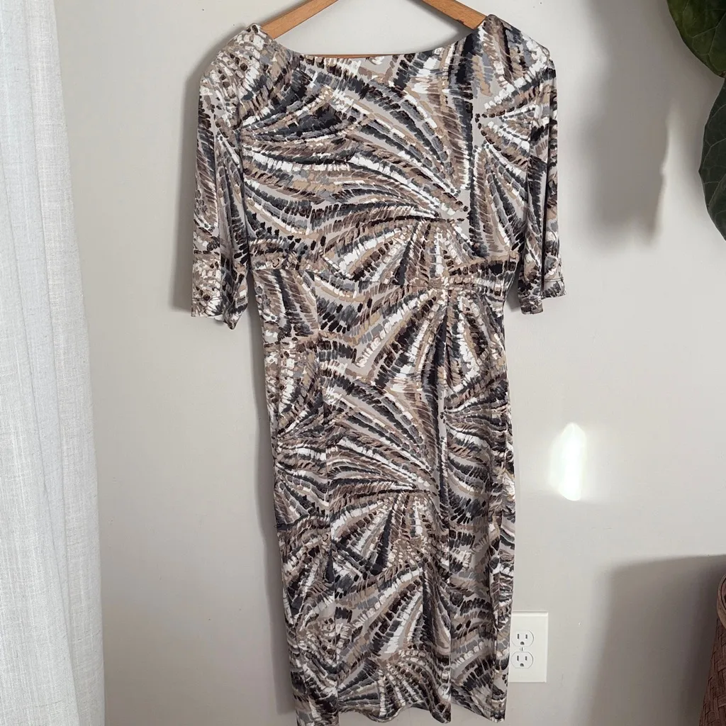 Connected Apperal Size 12 Short Sleeve Crew Neck Cinched Waist Office Dress - Image 4