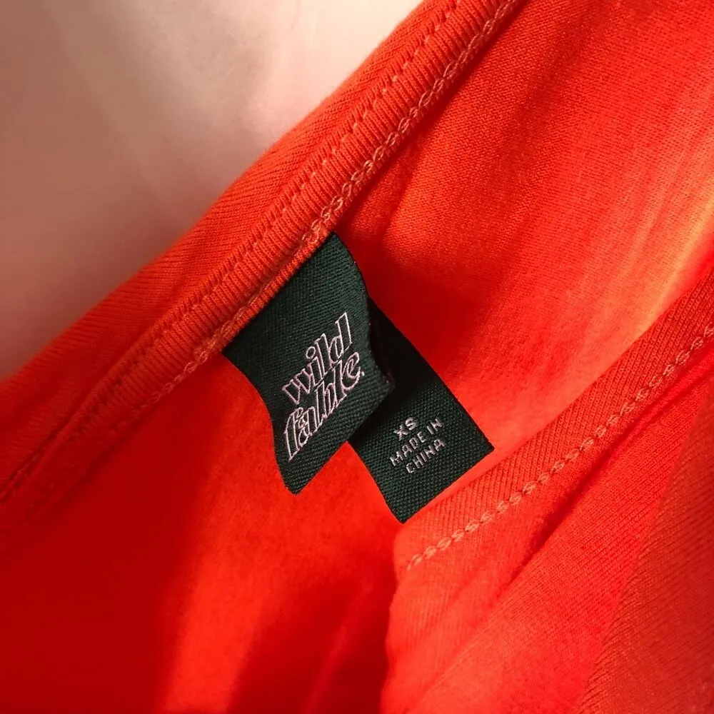 Wild Fable Women's Sleeveless Handkerchief Hem Fit & Flare Dress Orange XS - Image 7