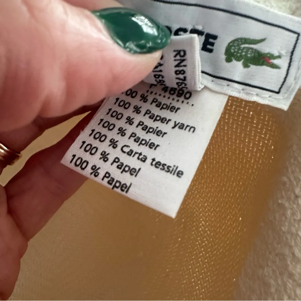 Lacoste Cream Paper Yarn Fedora Hat - Image 8