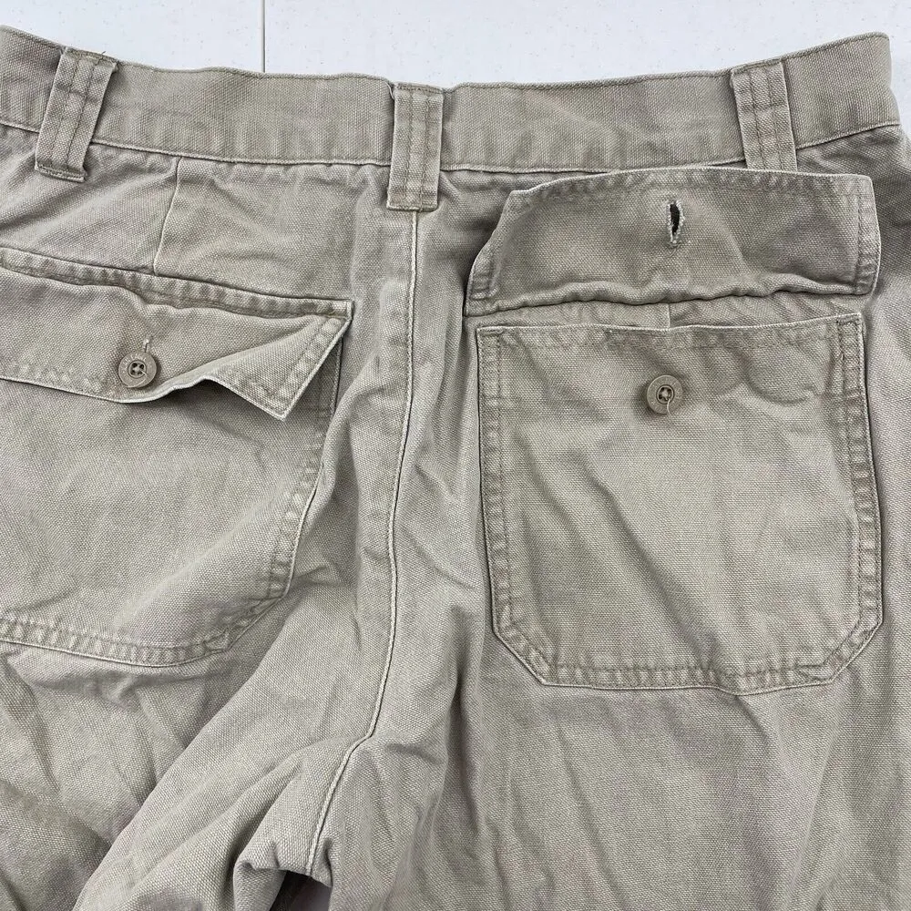 Vtg American Eagle Size 8 Cargo Pants Wide Leg High Waisted Baggy Y2K Beige Tan - Image 13