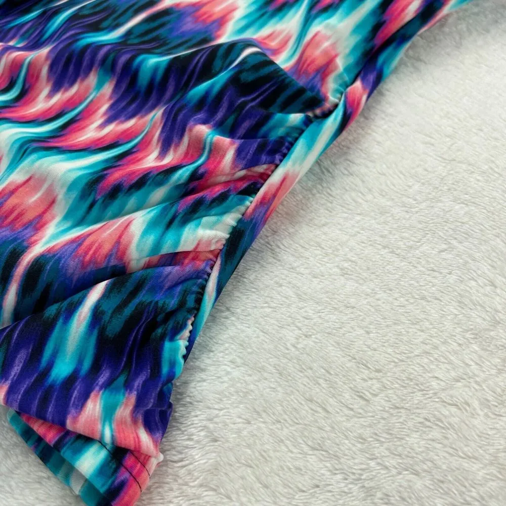 Croft & Borrow Tankini‎ Swim Top Womens Sz 6 Purple Ruched Built In Bra Swimsuit - Image 10