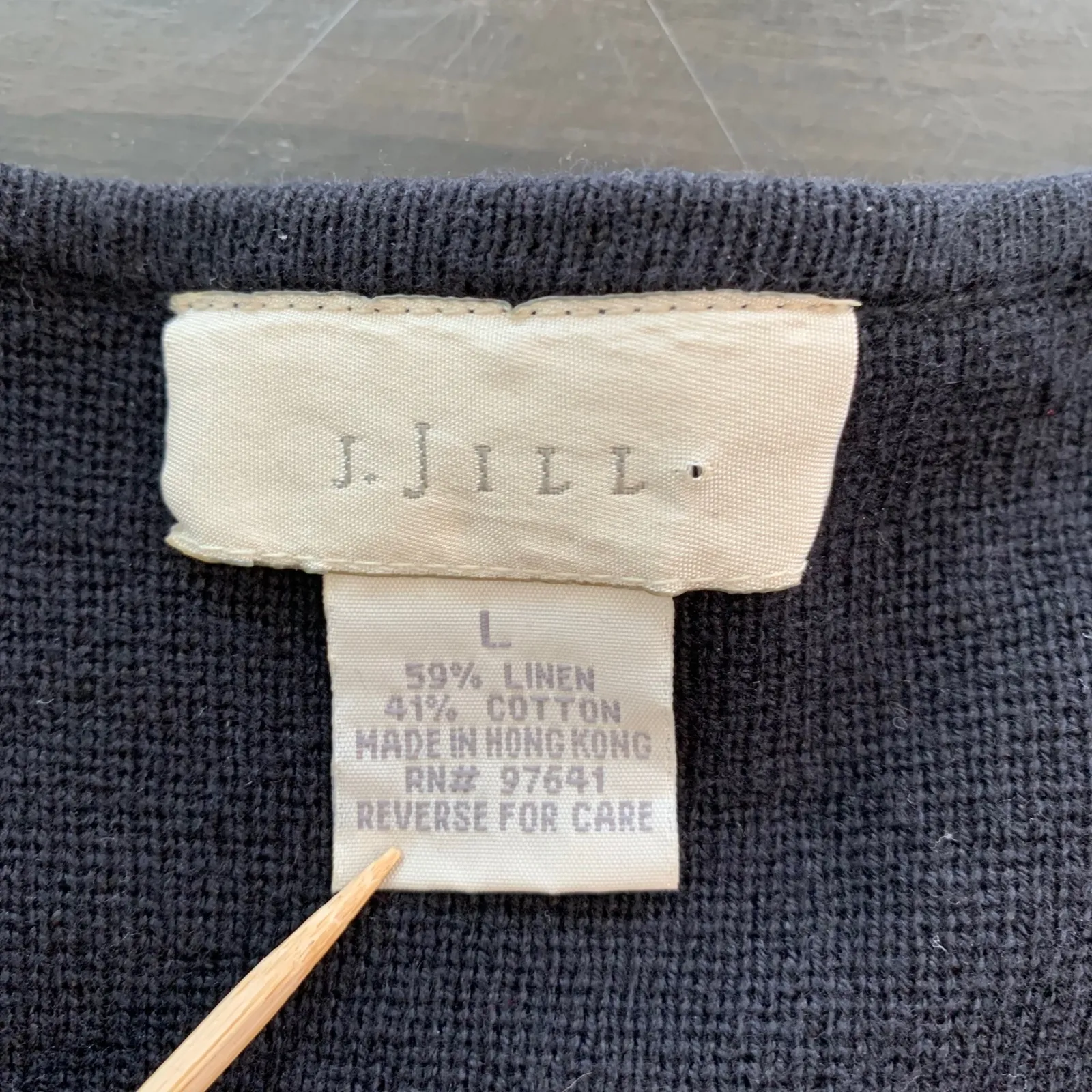 J Jill Black Linen Cotton Short Sleeve Knit Maxi Long Dress Pockets Large Modest - Image 3