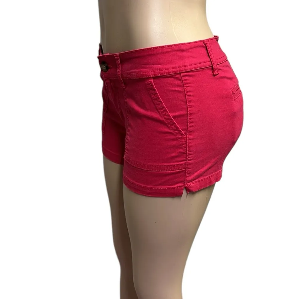 Arizona Cotton Twill Dark Pink 2 Pocket Faux Back Pocket Shorts Juniors 5 - Image 3